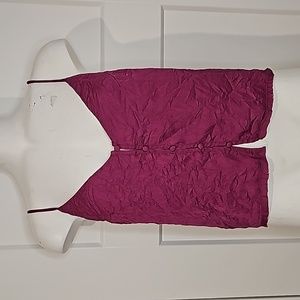 New Free People Intimately Maroon cropped tank with loop buttons